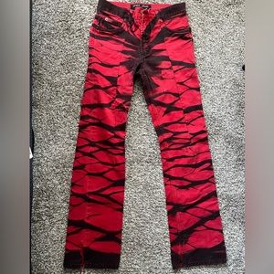 Guess Red and Black Women Boot Cut Jeans